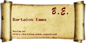 Bartalos Emma névjegykártya